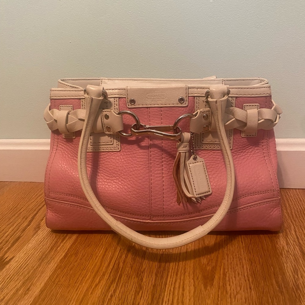 Pink Coach Leather Bag from Soft Pebble Collection